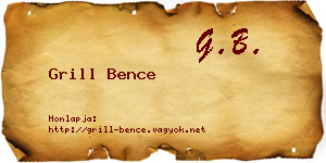 Grill Bence névjegykártya