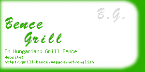 bence grill business card